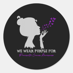Sticker Rond Nous Portons Le Violet Pour Le Régime De Sensibili