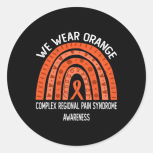 Sticker Rond Nous Portons Orange Arc En Ciel Pour La Sensibilis