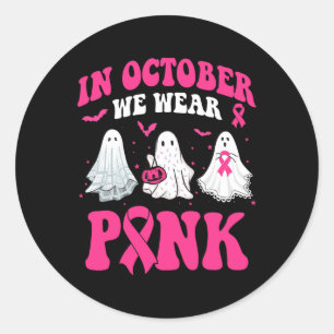 Sticker Rond Nous Portons Pink Breath Cancer Sensibilisation Fa