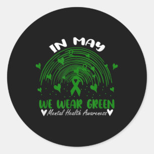 Sticker Rond Nous Portons Vert Pour La Sensibilisation À La San