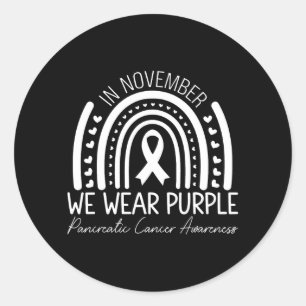 Sticker Rond Nous Portons Violet Pancréatique Cancer Sensibilis