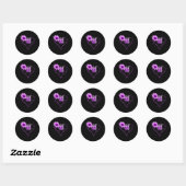 Sticker Rond Nous Portons Violet Ribbon Sunflower Surdose Sensi (Feuille)