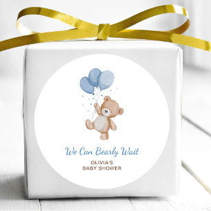 Sticker Rond Nous Pouvons à Peine Attendre Baby Shower
