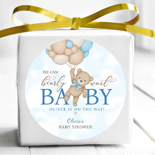 Sticker Rond Nous Pouvons à Peine Attendre Baby Shower