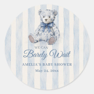 Sticker Rond Nous pouvons à peine attendre la Baby Shower de l'
