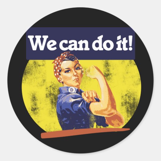 Sticker Rond Nous pouvons le faire rosider le riveter (Devant)