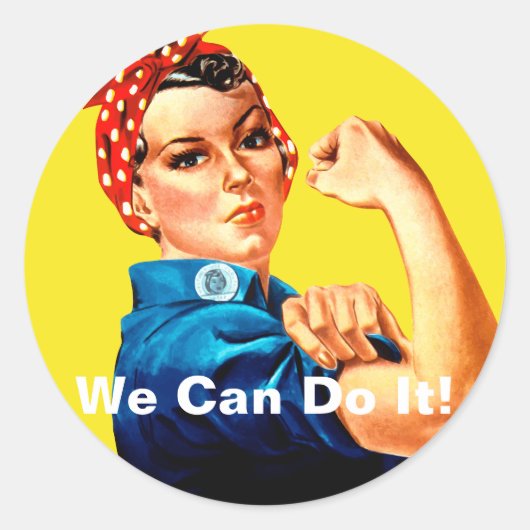 Sticker Rond Nous Pouvons Le Faire ! Rosie la riveteuse (Devant)