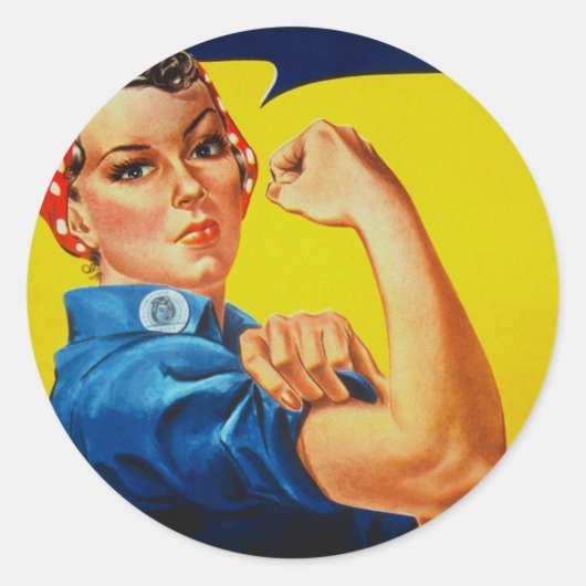 Sticker Rond Nous pouvons le faire Rosie le Riveter (Devant)