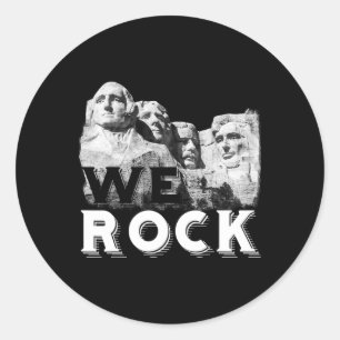 Sticker Rond Nous Rock Mont Rushmore Présidents Sculpture Drôle