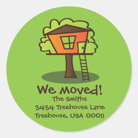 Sticker Rond Nous sommes allés à un Treehouse ! (Devant)