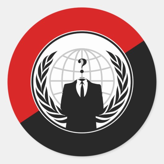 Sticker Rond Nous Sommes Anonymes Anarchiste Drapeau (Devant)