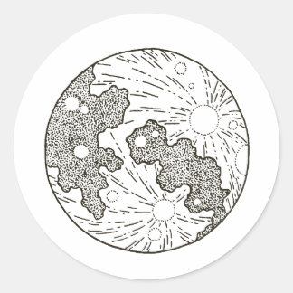 Sticker Rond Nous Sommes Au-Dessus Du Baby shower Lune