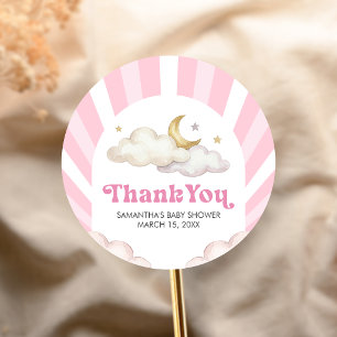 Sticker Rond Nous sommes au septième ciel Baby Shower