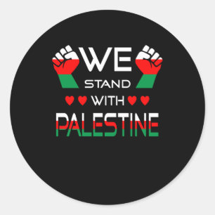 Sticker Rond Nous Sommes Avec La Palestine
