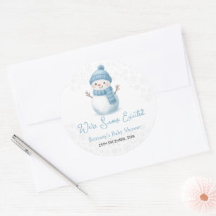 Sticker Rond Nous sommes des bonshommes de neige tout excités p