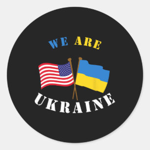 Sticker Rond Nous sommes en Ukraine Chemise Soutien Ukraine Rig