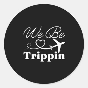 Sticker Rond Nous sommes en vadrouille à Hawaï, vacances d'été