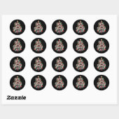 Sticker Rond Nous sommes famille Noël 2024 Correspondant Pyjama (Feuille)