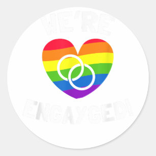 Sticker Rond Nous sommes Fiançailles gays engagés