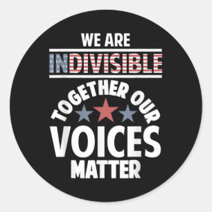 Sticker Rond Nous sommes indivisibles Nos voix