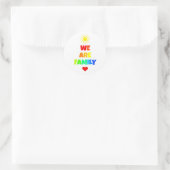 Sticker Rond Nous sommes la famille Rainbow Sunshine Adoption D (Sac)
