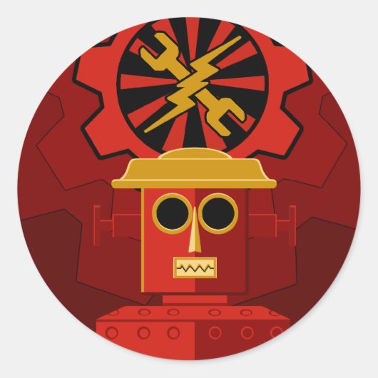 Sticker Rond Nous sommes les robots (Devant)