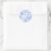 Sticker Rond Nous Sommes Sur Cloud Neuf Baby shower Bleu (Sac)