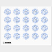 Sticker Rond Nous Sommes Sur Cloud Neuf Baby shower Bleu (Feuille)