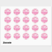 Sticker Rond Nous Sommes Sur Cloud Neuf Rose 9e Fête Anniversai (Feuille)