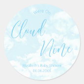 Sticker Rond Nous sommes sur le Baby shower Cloud Nine (Devant)