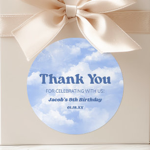Sticker Rond Nous sommes sur un nuage bleu 9ème anniversaire