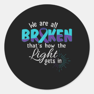 Sticker Rond Nous Sommes Tous Dépassés Suicide Sensibilisation