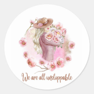 Sticker Rond Nous sommes tous imparables - Tee Floral d'autonom