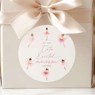 Sticker Rond Nous Sommes Tutu Excité Baby shower Ballerina Ball