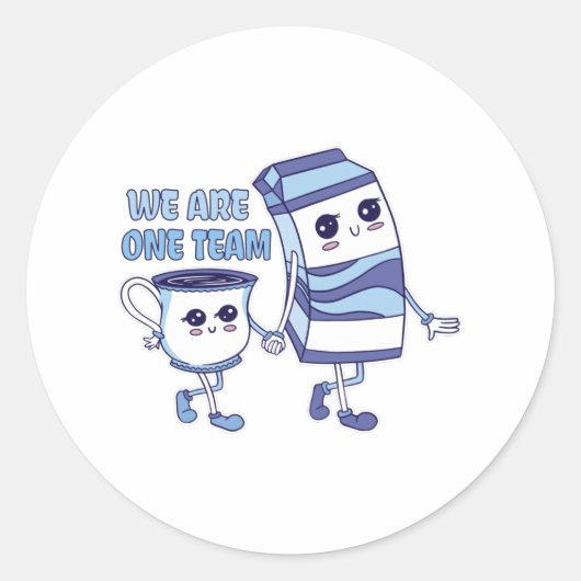 Sticker Rond Nous sommes une équipe (Devant)