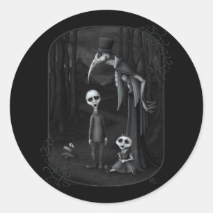 Sticker Rond Nous tous tombons vers le bas