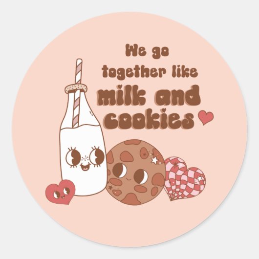 Sticker Rond Nous unissons comme du lait et des biscuits Saint- (Devant)
