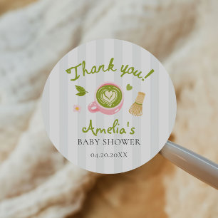 Sticker Rond Nous vous aimons tellement Matcha Baby Shower Thé