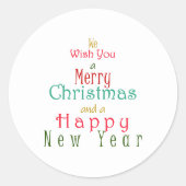 Sticker Rond "Nous vous souhaitons un joyeux Noël" (Devant)