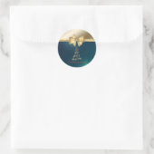 Sticker Rond Nous Vous Souhaitons Un Joyeux Noël Gold Bow Green (Sac)
