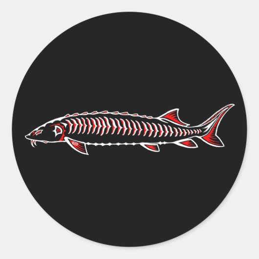 Sticker Rond Nouveau autochtone - Esturgeon blanc (Devant)