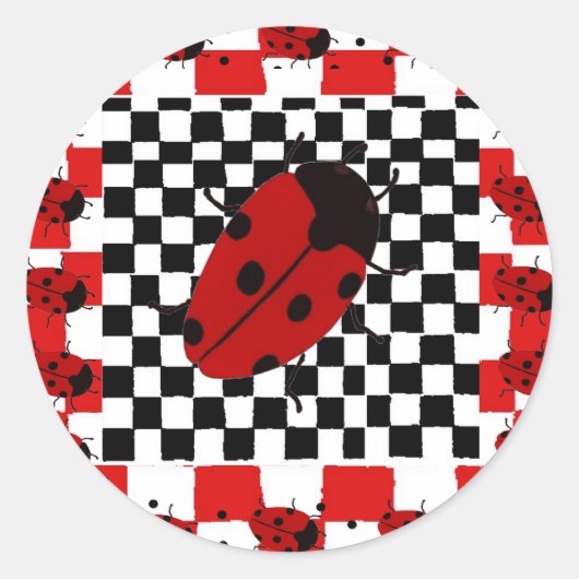 Sticker Rond Nouveau Bugs Lady (Devant)