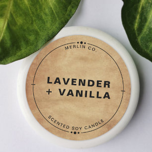 Sticker Rond Nouveau Carton Soy Candle Chic Jar Lid fait maison