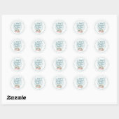 Sticker Rond Nouveau Chapitre Commence Teal Merci Bridal Shower (Feuille)