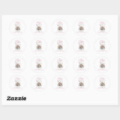 Sticker Rond Nouveau chapitre Pink Girl Storybook Baby shower l (Feuille)
