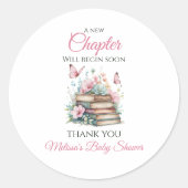 Sticker Rond Nouveau chapitre Pink Girl Storybook Baby shower l (Devant)