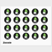 Sticker Rond Nouveau concombre Funny Veggie Cucumber Pun Dark B (Feuille)
