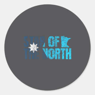 Sticker Rond Nouveau drapeau de l'État du Minnesota Mn Étoile d