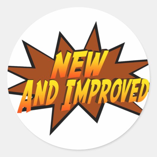 Sticker Rond Nouveau et amélioré (Devant)