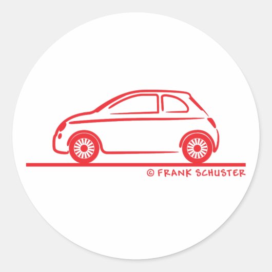 Sticker Rond Nouveau Fiat 500 Cinquecento (Devant)